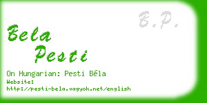 bela pesti business card